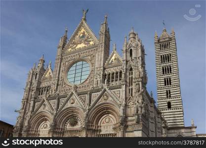 Facade of the Siena cathedral, Tuscany, Italy