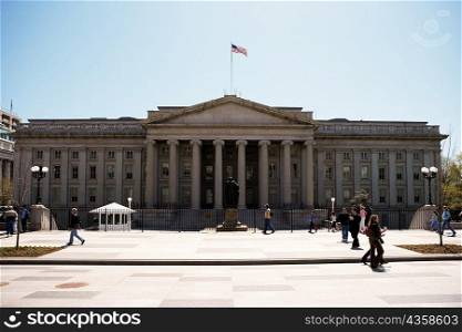 Facade of US Treasury Department Building, Washington DC, USA
