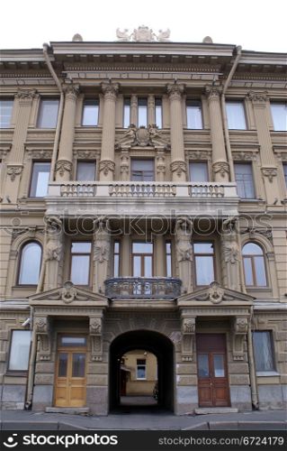 Facade with door in St-Petersburg, Russia