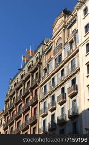 Facades in Passeig de Gracia, major avenue in Barcelona in Catalan modernism, Spanish version of Jugendstil, about 1895-1910