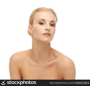 face of beautiful woman with blonde hair