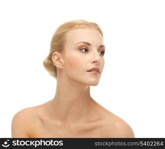 face of beautiful woman with blonde hair