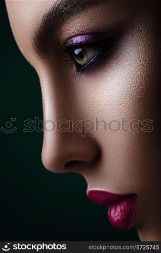 Face of femme fatale close-up