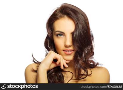 Face of young healthy girl isolated