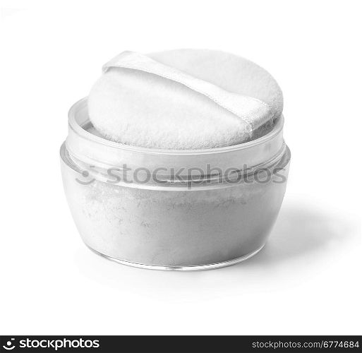 Face powder on white background with clipping path