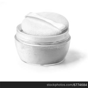 Face powder on white background with clipping path