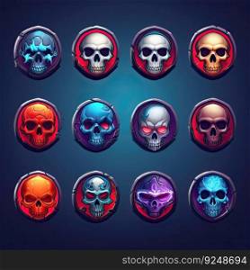 face skull death game ai generated. black evil, symbol anatomy, scary background face skull death game illustration. face skull death game ai generated