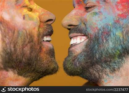 faces joyful dirty homosexual pair