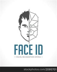 Facial recognition system - face as ID - biometric logo