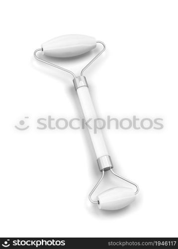 Facial roller. 3d illustration isolated on white background. Tool for relaxation technique