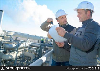 factory engineer and surveyor at work