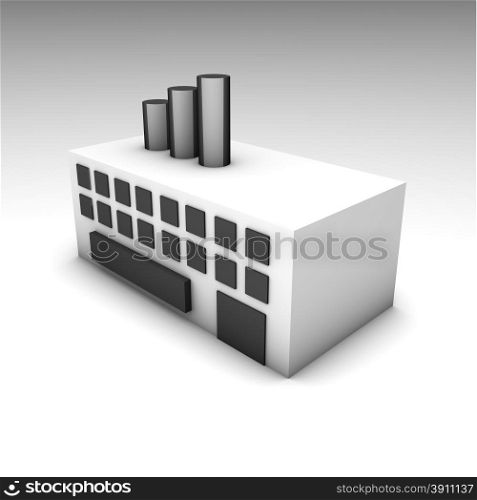 Factory or Warehouse Building as a 3D. Warehouse