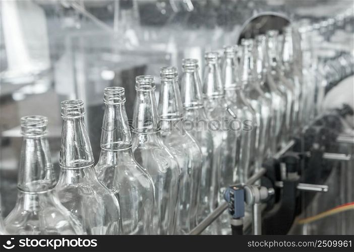 factory shop for the production of glass bottles and beverage. for the production of glass bottles factory