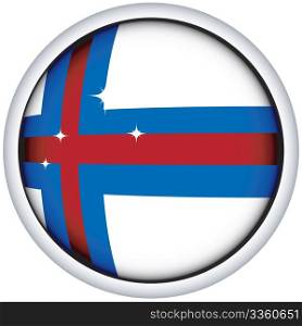 Faeroe sphere flag button, isolated vector on white