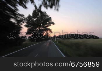 Fahraufnahme Landstrasse Mecklenburg Vorpommern