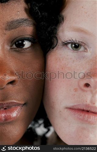 fair dark skinned women face