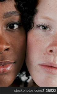 fair dark skinned women face