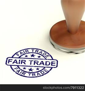 Fair Trade Stamp Shows Ethical Produce And Products. Fair Trade Stamp Shows Ethical Produce