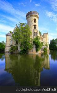 Fairytale ruin of La Mothe-Chandeniers castle in the Nouvelle-Aquitaine region, France, Europe