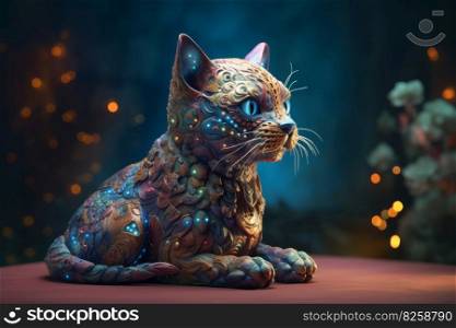 Fairytale wild cat design. Fantasy pet sweet. Generate Ai. Fairytale wild cat design. Generate Ai