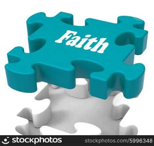 . Faith Jigsaw Showing Believing Religious Belief Or Trust