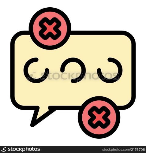 Fake news chat icon. Outline fake news chat vector icon color flat isolated. Fake news chat icon color outline vector