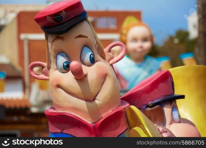 Fallas fest figures in Valencia traditional celebration at Spain