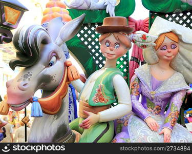 fallas from Valencia papier mache popular fest figures sculpture in Spain