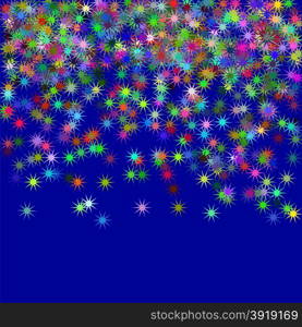 Falling Colorful Confetti . Falling Colorful Confetti Isolated on Blue Background