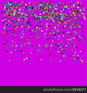 Falling Colorful Confetti. Falling Colorful Confetti Isolated on Pink Background