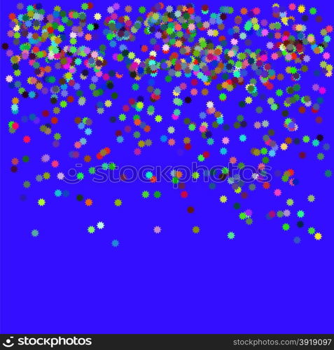 Falling Colorful Confetti Isolated on Blue Background. Falling Confetti