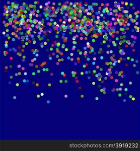 Falling Colorful Confetti Isolated on Blue Background.. Falling Confetti