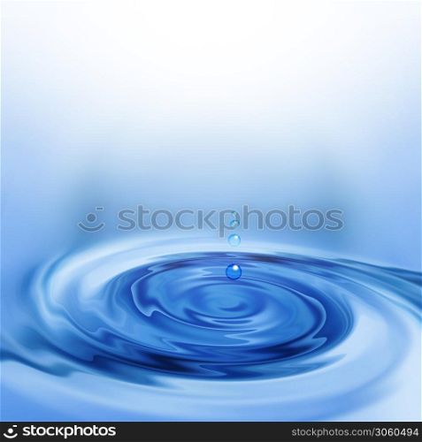 falling drops of water on a light background