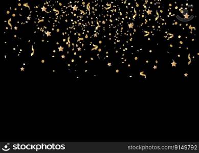 Falling golden glitter confetti isolated on black background. Shiny particles. Party, Merry Christmas, Happy New year decoration. 3D rendering. Falling golden glitter confetti isolated on black background. Shiny particles. Party, Merry Christmas, Happy New year decoration. 3D rendering.