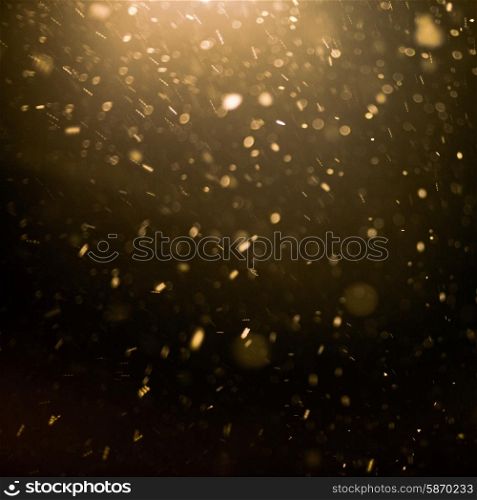 Falling snow and light in the night, use for winter background