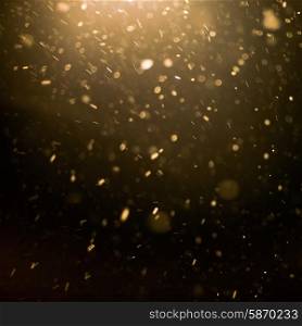 Falling snow and light in the night, use for winter background
