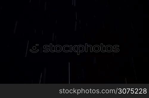 Falling snow and pouring rain at night. Real shot in total darkness