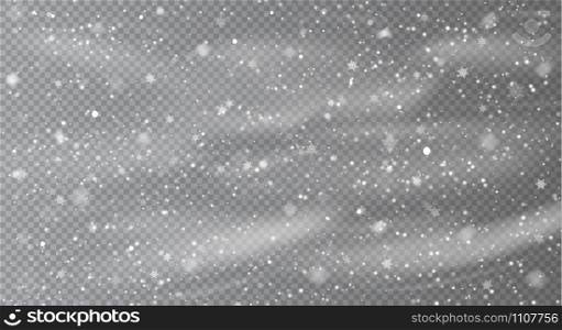 Falling Snow Overlay Background. Snowfall Winter Christmas Background. Vector Illustration.. Falling Snow Overlay Background