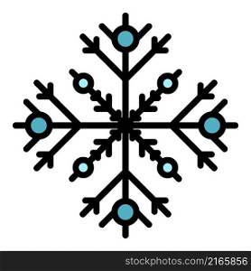 Falling snowflake icon. Outline falling snowflake vector icon color flat isolated. Falling snowflake icon color outline vector