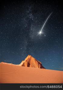 falling star . Moon Valley in Atacama Desert, Chile