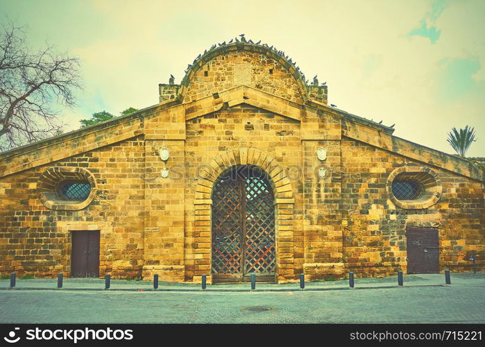 Famagusta Gate in Nicosia, Cyprus. Vintage style image