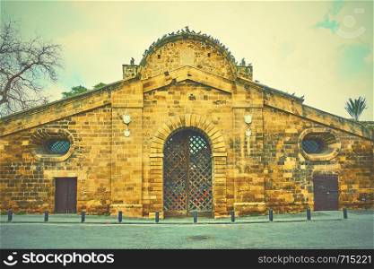 Famagusta Gate in Nicosia, Cyprus. Vintage style image