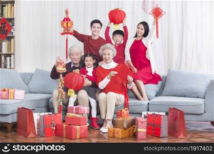 Families welcoming the New Year happily