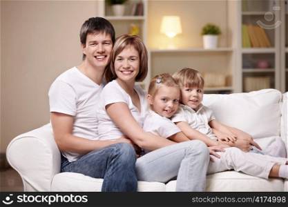 Families with children at home in the evening