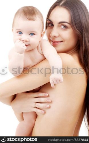 family and happy people concept - baby and mother