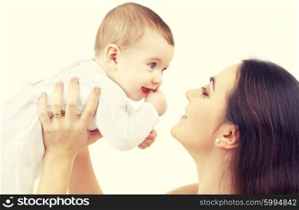 family and happy people concept - baby and mother. baby and mother
