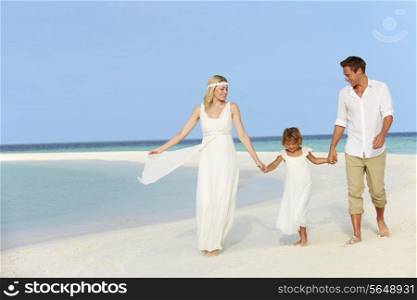 Family At Beautiful Beach Wedding