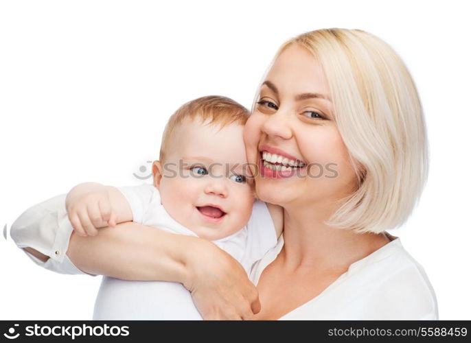 family, child and parenthood concept - happy mother with smiling baby