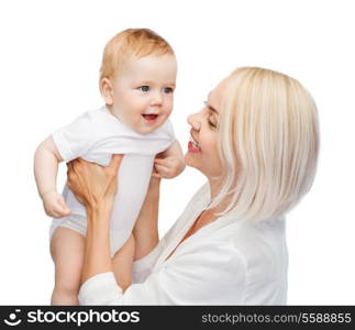 family, child and parenthood concept - happy mother with smiling baby