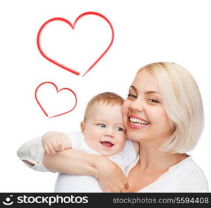 family, child and parenthood concept - happy mother with smiling baby